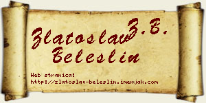 Zlatoslav Beleslin vizit kartica
